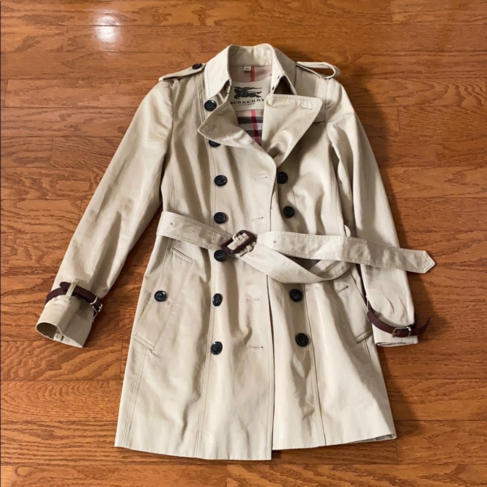 Burberry tan trench coat